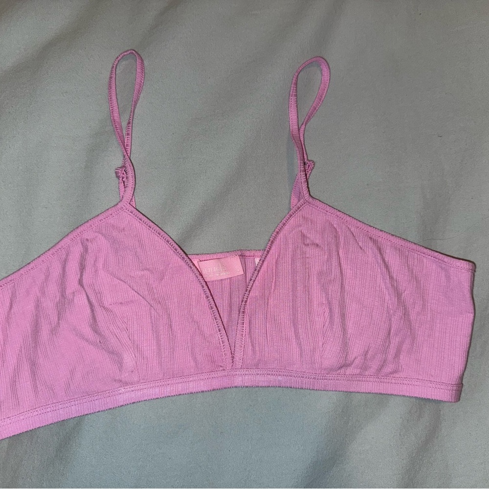 Nuuds Mini Rib Bralette in bubblegum pink